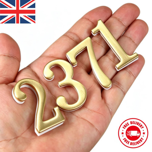 Door numbers brass - 3d,