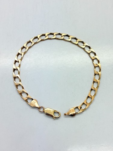 9ct yellow solid gold - yellow, curb