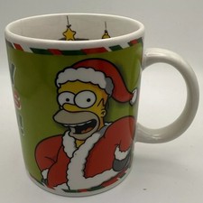 The Simpsons 2011 “A Jolly Christmas To You!” Homer & Bart Ceramic Mug Germany