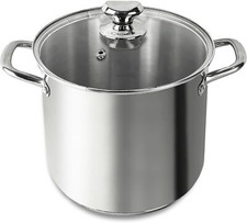 Homatz Cooking Pot Large Non-Stick Stainless Stelel Pot with Lid, Induction Base