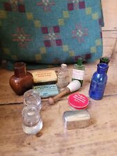 Job Lot Of Antique Vintage Medical Cabinet Bottles Tins Etc