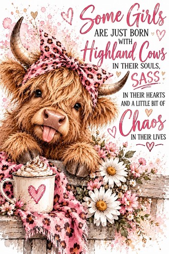 Highland cow print - print, art