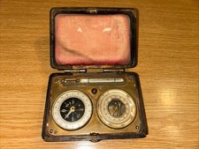 Antique Pocket Barometer Compass and Thermometer Compendium 