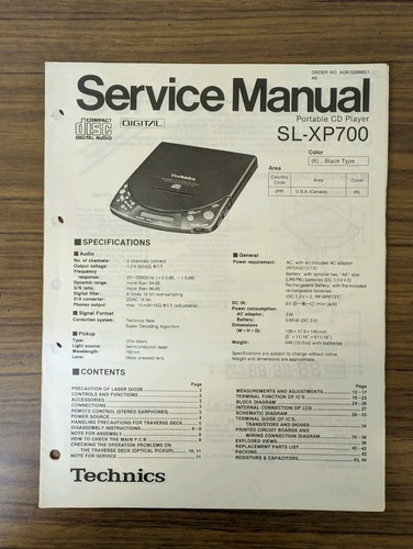Technics xp700 portable cd - technics, sl-xp700