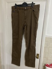 Bruhl Brown Regular Fit Straight Leg Chinos Trousers Mens 40” Leg tall 35”