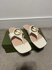 Gucci Women  white leather sandal Size Uk 9, EUR 42