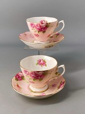 Royal Albert 100 Years 1980 Rose Blush Pair Of Tea Cups & Saucers - 1st Quality