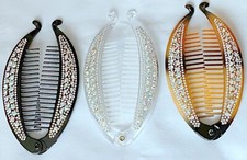 Banana Hair Clip Crystal Clips Ponytail Hairpin Headwear Women's Accessories