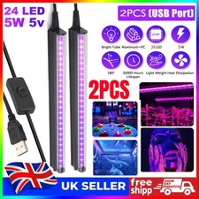 2 LED UV Ultraviolet Strip Tube Light 24 Leds Bar Club Party Lamp Blacklight USB