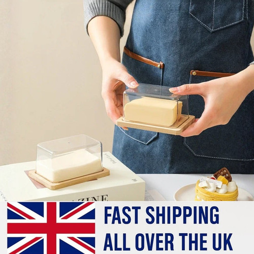 Butter dish with lid bamboo - dish,