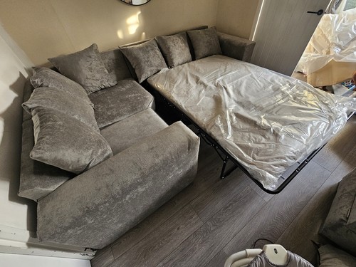 Grey corner sofa bed - grey,