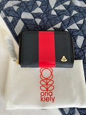 Orla Kiely Remember Me Purse - Shiny Stripe Navy Red NEW WITH TAGS/RECEIPT