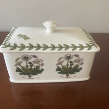 PORTMEIRION BOTANIC GARDEN TREASURE TRINKET BOX Butter Dish DAISY PANSY CYCLAMEN