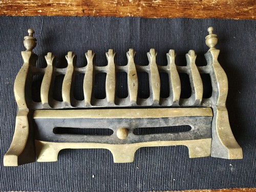 Vintage brass fire - grate, &