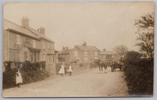 TILSTOCK Village, Shire Horses Pulling Cart, Shropshire RP Postcard Used 1916