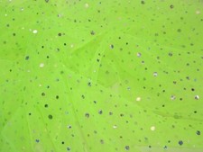 Minerva Sequin Voile Fabric Lime Green - per metre