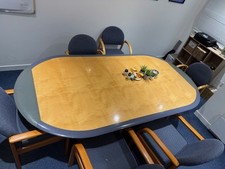 Oval Boardroom Table, Large,  With 6 Chairs
