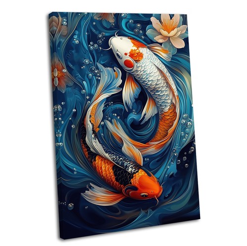Japanese koi carp canvas wall - japanese,