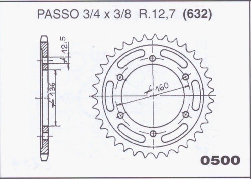 Crown rear sprocket - crown, for