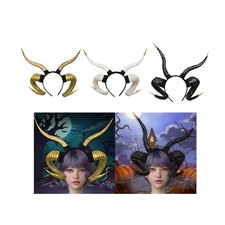 Devil Sheep Horn Headband Gothic Headpiece Headwear Hair Accessory for Cosplay
