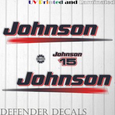Johnson 15 HP Two Stroke outboard engine decal sticker set kit reproduction 15HP