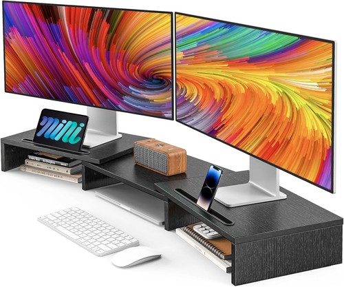 Dual monitor stand riser - stand, for