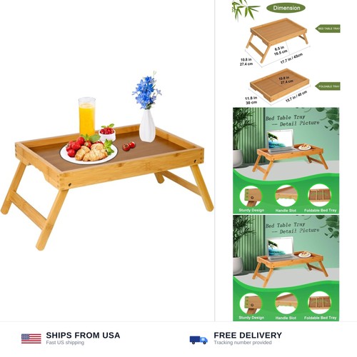 Bamboo bed tray table - bed,