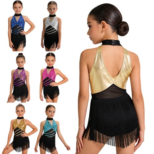 Girls halter tassel leotard - uk,