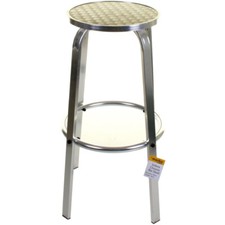Bar Stool Furniture Bistro High Chair Chrome Lightweight Aluminium Cafe Seat 