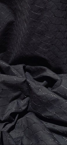 Black broderie anglaise fabric - black,