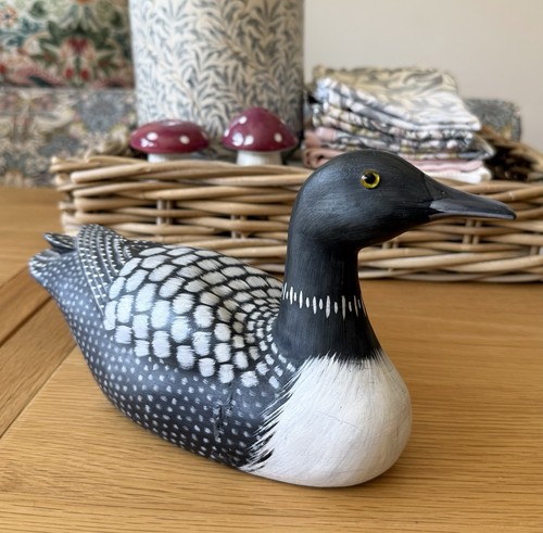 Carved common loon wooden - common,