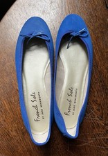French Sole Blue Suede Leather