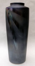 Vintage West German Bay Keramik Large Vase Extra Range 690 40 Black Iridescent