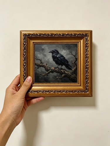 Black raven gnarled branch - black,