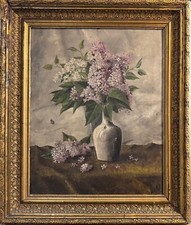 Antique oil painting still