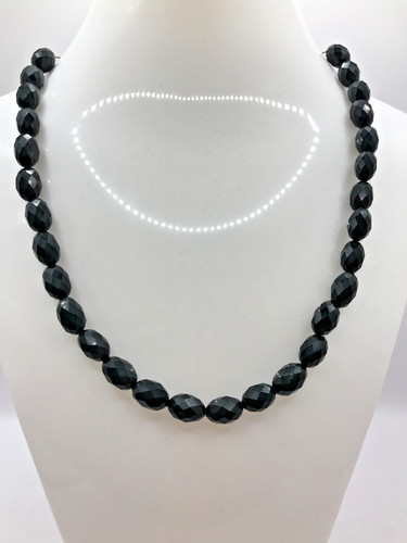 Vintage faceted whitby jet - faceted,