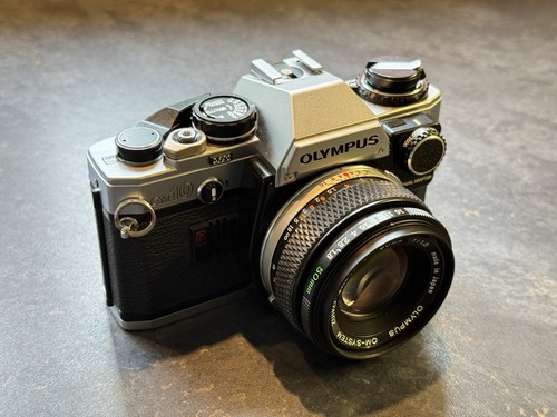 Olympus om10 silver 35mm slr - om10,