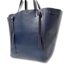 CELINE Leather Cabas Phantom Tote Bag Navy Orange Phoebe Era 36×28×22cm NNBa63