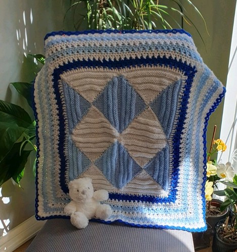 Hand crochet baby blanket - hand,