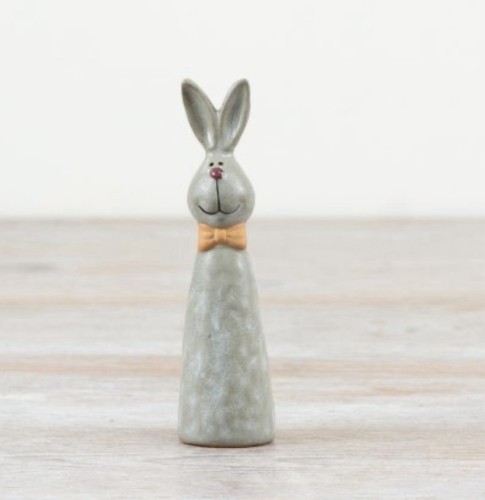 Rabbit with bow - bow, ceramic