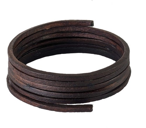 Dark brown leather shoelaces - leather,