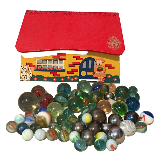 Rare house marbles wooden - rare,