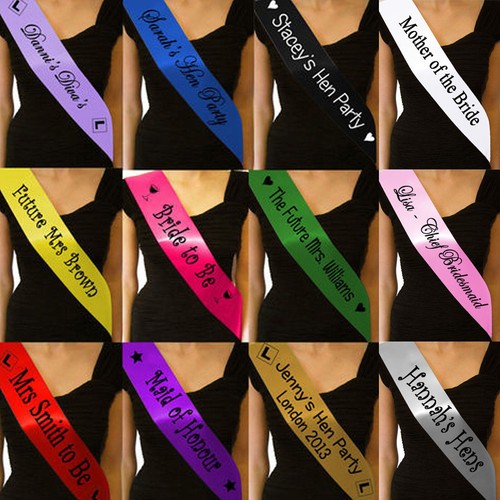 Personalised hen party - personalised, sashes