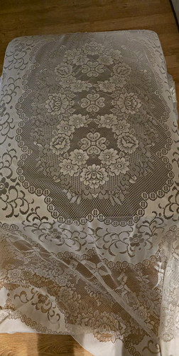 Vintage lace tablecloth - vintage,