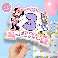 Girls MINNIE MOUSE AND DAISY DUCK birthday CAKE TOPPER - Personalised