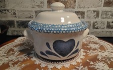 Vintage Blue Hearts Spongeware