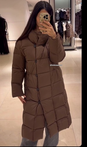 Zara duck down brown long - brown,