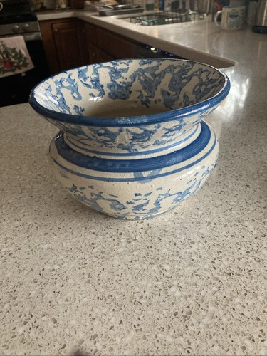 Antique blue spongeware - antique,