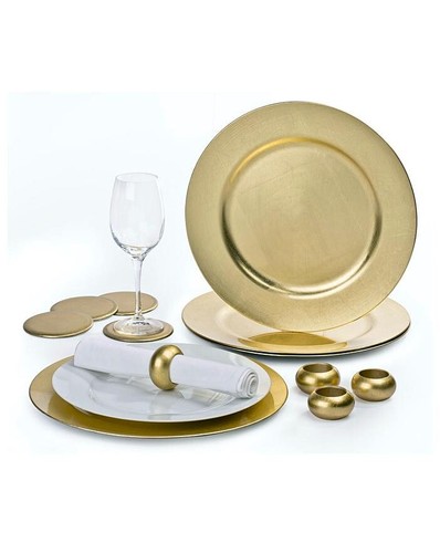 Gold and silver charger plates - and,