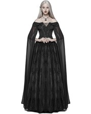 Punk Rave Gothic Wedding Dress Long Black Lace Witch Steampunk Victorian Prom